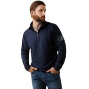 Ariat FR Combat Stretch Patriot Quarter Zip Work Shirt in Navy